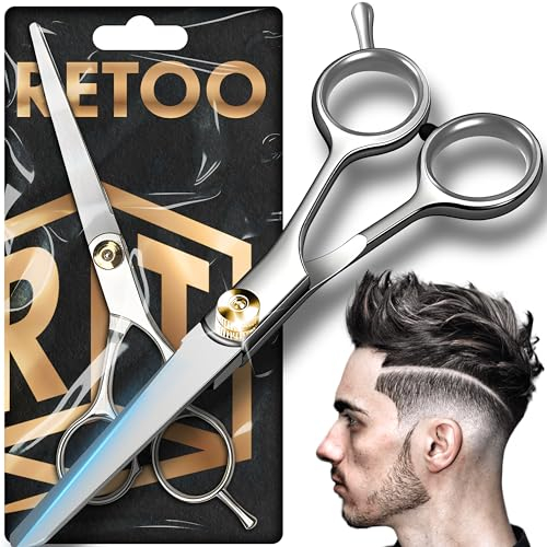 Retoo Professionelle Friseurschere, Haarschneideschere aus Edelstahl, Extra scharfe und präzise Haarschere, Schnitten Haarschere für Männer, Frauen, Kinder, Schere Haare Schneiden für Salon, zu Hause
