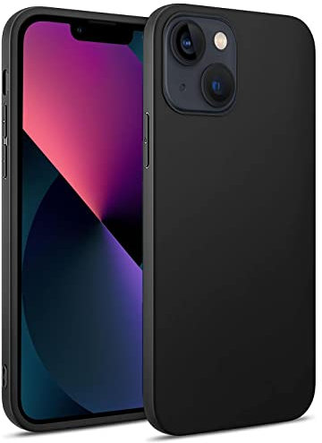 Verco Kompatibel mit iPhone 13 Hülle, Matte Rückschale Schutzhülle für Apple iPhone 13 Case Silikon Handyhülle - Schwarz