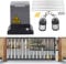 Automatic Door Opener, 1200kg Electric Door Kit, 220-230V Automatic Sliding Door Opener Kit 550W Heavy Duty Door Operator, IP44 Waterproof Automatic Door Kit with 6×1m Rails and 2 Remote Controls