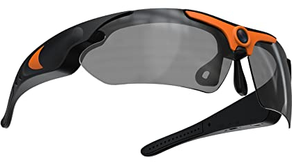 Gafas de Cámara, Gafas de Sol de Vídeo 1080P Full HD, Gafas de Cámara de Tiro Portátiles con Lentes Polarizadas, Grabación de Audio Y Vídeo, para Ciclismo, Senderismo, Caza, Regalos(Naranja)