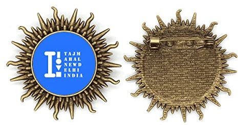 Taj Mahal New Delhi Indian Metall Sonne Brosche Haken Pin