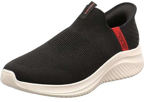 Skechers Herren Ultra Flex 3.0 Viewpoint Slip-in Slipper, Schwarz/Rot, 44 EU