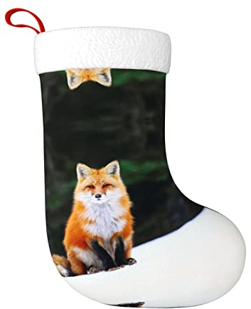 DMORJ Lustige Fuchs-Weihnachtsstrümpfe => 45 cm Geschenkhalter für Party-Urlaubsdekorationen Ornamente (1 Packung)
