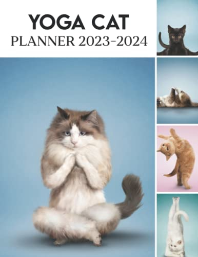 Yoga Cat 2023 - 2024 Monthly Planner Calendar: Yoga Cat 2023-2024 Planner, 2023 Monthly Daily Planner Christmas Birthday Gifts For Men Women Dad Mom, Planner For Student Teacher