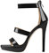 MissHeel Women's Stiletto Pumps Sandals Almond Open Toe back Zipper High Heels Cross Band Low Platform Shoes Summer Wearing Black Size 7
