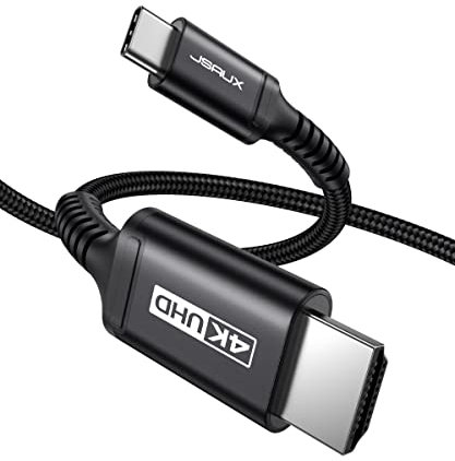 JSAUX USB C to HDMI Cable 4K 13Ft/4M, Type C to HDMI Cable Thunderbolt 3 Compatible with MacBook Pro 2019/2018, iPad Pro 2020, MacBook Pro/Air, Samsung S20 S10 S9 Note 10, Huawei P30 Dell XPS -Black