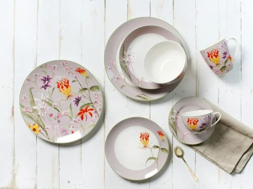 Ritzenhoff & Breker Geschirr-Serie Flora Grau Größe Tafelservice 12 tlg. Flora Grau