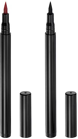 sourcing map 2 marcadores de tela permanentes para pintura textil, punta fina, 2 colores para bricolaje, ropa, zapatos, negro, rojo