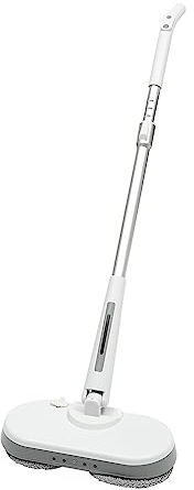 Kabellos Elektrischer Mopp Bodenwischer mit Sprühfunktion, 350ML Wassertank Spin Mop LED Beleuchtung Elektrisch Poliermaschine für Holzböden/Fliesen/Vinyl/Laminat