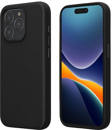 kalibri Hülle kompatibel mit Apple iPhone 15 Pro Hülle - Premium Handyhülle mit TPU Bumper kompatibel mit MagSafe - Strukturierte Oberfläche - Schwarz