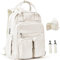 WEPLAN Baby Wickeltasche Rucksack, Großer Wickelrucksack Multifunktional Große Kapazität Babytasche Wickelrucksäcke Babytaschen für Mama und Papa Wickeltaschen mit Kinderwagengurten,Beige