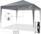 COBIZI Tonnelle Pliante 3x3 Imperméable, Anti-UV Barnum Pliant 3x3 Professionnel, 275CM Robuste Tonnelle de Jardin Exterieur avec Motif de Vagues, pour Camping, Plage, Fête, Festival, Bière(Gris)