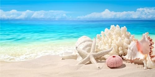MIRRORANG 76x30cm Zoll Meer Strand Aquarium Hintergrund Sommer Seestern Fisch Tank Hintergrund Blau Ozean Terrarium Hintergrund