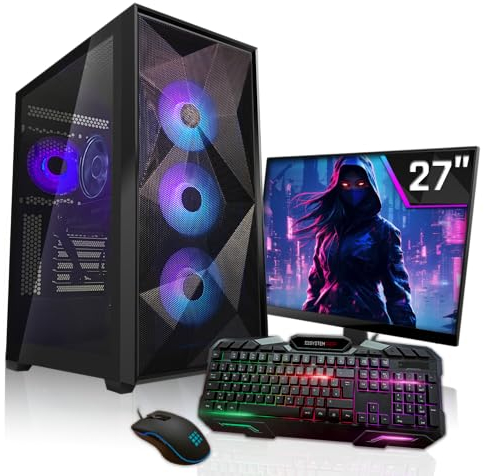 SYSTEMTREFF Gaming Komplett PC Set AMD Ryzen 7 7800X3D 8x5GHz | Nvidia RTX 5080 16GB | 2TB M.2 NVMe | 32GB DDR5 RAM | Windows 11 | 27 TFT Monitor | Desktop Paket Computer für Gamer