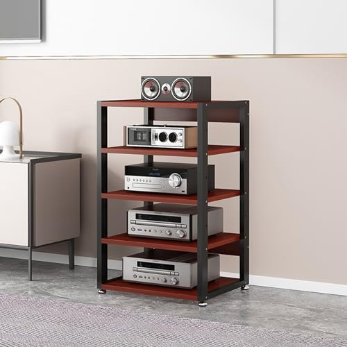 Beweglicher Medienständer Medienständer Audio-Video-Rack Eck-TV-Unterhaltung Stereo-Komponentenschrank CD-Player-Ständer Bodenstehendes offenes Lagerregal