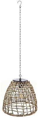 DZQWLL Rattan Pendant Light, Battery Operated Outdoor Pendant Light, LED Hanging Light, Waterproof Ceiling Light, 600mAh, Auto On/Off, 6-8 Hours, For Porch Gazebo Patio Indoor Lighting Decorative