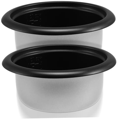Mikinona 2St Auskleidung für Reiskocher Reiswaschschüssel Reiskocher innen Reis kochen gemüseeinsatz topf Universal Innentopf Ersatztopf für Reiskocher Kochtopfbehälter Aluminiumlegierung