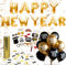 Silvester Dekoration Set - 2025 - Neujahrsdeko mit Ballon, Luftschlangen, Konfetti uvm - Happy New Year - Deko zu Neujahr New Year Decoration