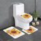Wzywhj Badezimmermatten-Set mit gelben Sonnenblumen in Ölbild, hochwertig, langlebig, leicht zu reinigen, geeignet für Badezimmer und WC, 4 Stück