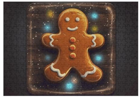 300 PCS Jigsaw Puzzles Gingerbread Man Puzzles Personalized Puzzle Wooden Picture Puzzle for Adults Photo Puzzle Art Wall Hanging Decor for Birthday Wedding Valentine's Day Anniversary