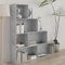puraday Libreria per soggiorno/corridoio, grigio cemento, 155 x 24 x 160 cm, versatile, per studio, divisorio, design classico, per DVD, credenza, spazio sufficiente
