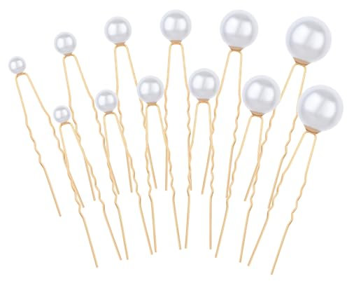 36 Stück Haarnadeln Mit Perlen, U Förmige Hochzeit Braut, Elegante Haarschmuck Perlen 6 Größen Perlen Haarschmuck Für Hochzeit Prom Party Fotografie Braut Brautjungfer Damen, Gold