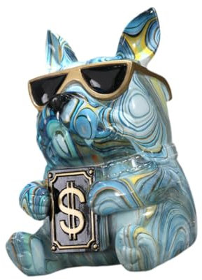 Sharplace Kosmetiktuchbox mit Hundemotiv, Taschentuchspender, Basteln, luxuriöse Tier-Ornament-Figur für Kommode, Schreibtisch, Esszimmer, Bücherregal, Blau