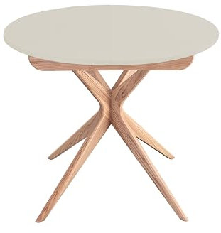 Ragaba Ronde Extensible Table à Manger 90cm Jubi Blanc Craie
