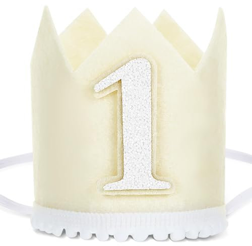 Geburtstagskrone Kinder Krone Geburtstag Mädchen Geburtstagskrone Mit Seil Geburtstagskrone Baby 1 Jahr Geburtstagskrone Geburtstagskrone Gelb Für Ersten Junge Kinder Stoff Polyester 27.5 × 10 Cm