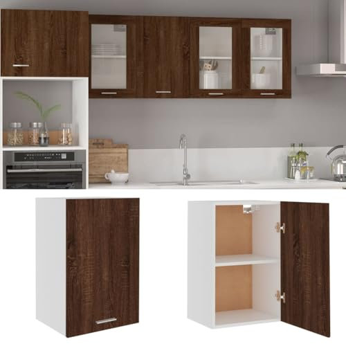 Myheimly Küchenschrank,Unterschrank Küche, Küchenmöbel, Küchenzeile,Standschrank Küche,Wandschränke,Aufbewahrungsschrank Hängeschrank Braun Eichen-Optik 39,5x31x60 cm Holzwerkstoff