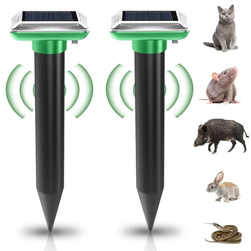 2 Stück Solar Maulwurf Vertreiber: Solar Maulwurfschreck, Ultraschall Maulwurfabwehr, Maulwurf Vertreiber Mittel gegen Wühlmäuse Maulwurf, Schädlingsbekämpfung für den Garten