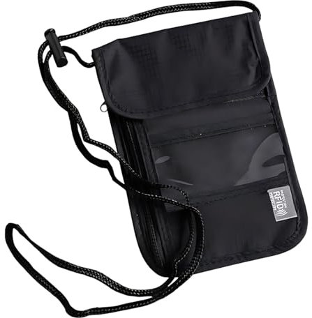 VONJUMA Portadocumenti Da Viaggio Portadocumenti Da Collo Borsello Da Viaggio Con Blocco Rfid Porta Passaporto Con Tracolla Regolabile Impermeabile Portafoglio Da Сollo Per Carte Passaporto E Contanti