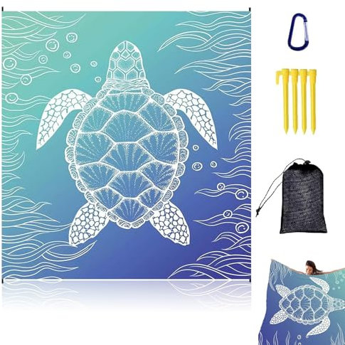 200 x 210 cm Coperta da Spiaggia, Asciugamano da Spiaggia in Microfibra, Coperta da Picnic Anti Sabbia Impermeabile Portatile, Tappetino da Picnic, Coperta da Spiaggia per Campeggio