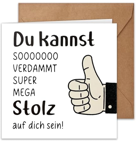 WenmthG Quadratische Motivationskarte (Klappkarte mit Umschlag) - Grußkarte mit positiven Sprüchen - Mutmacher Geschenk für Freunde Kinder Kollegen