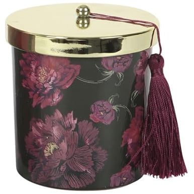 Dark Romance Opium Scented Candle | Lidded Glass Jar with Purple Floral Wrap and Tassel | Gothic Home Fragrance | 28-Hour Burn | Paraffin Wax Gift Candle