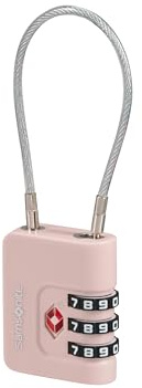 Samsonite TA Revolution - TSA-Kabelschloss mit 3-Ziffern-Kombination, Sicheres Gepäckschloss für Koffer & Taschen, Rosa