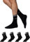 Snocks Retro Socken aus Bio Baumwolle 4 Paar - Lifestyle Socken im Streifen Design - Lange Tennissocken für Damen & Herren - Hohe Sportsocken - Gr. 43-46 - Farbe Schwarz