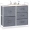 Relaxdays Regalsystem, 5 Stoff-Schubladen, HxBxT: 77,5 x 83 x 29 cm, universale Schubladenbox, Metall und Holz, grau, Design: F