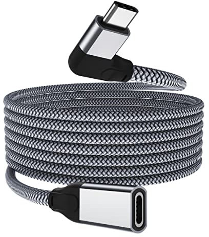 Itramax Right-Angle USB C Extension Cable 2M,Type-C 3.1 3.2 Gen2(10Gbps) Male to Female Extender,90-Degree/L-Shape USBC Thunderbolt 3 Cord for iPhone 15 16 Max,Mac,iPad Air Mini 6 7,Steam Deck,Tab S9