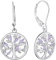JO WISDOM Damen Ohrringe Hängende Baum des lebens Silber 925,Ohrhänger Lebenbaum mit 5A Zirkonia Kristall Juni Geburtsstein Alexandrit Farbe,Schmuck für Frauen