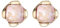 Uno de 50 Aura-Pink-Ohrringe, 18 Karat vergoldet, rosa facettierte Kristalle, Medium, Vergoldete Metalllegierung