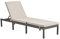 [en.casa] Gartenliege Cartes mit 5-stufig Verstellbarer Rückenlehne Relaxliege Sonnenliege mit Polsterkissen bis 120 kg Polyrattan Beige