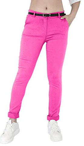 JOPHY & CO. Pantalone Elasticizzato Donna Chino con Cintura (cod. 3008) (Fucsia, L)