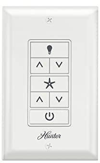 Hunter Universal Ceiling Fan Wall Control Switch - Hunter & Casablanca Fan Light Switch, Controls Speed & Light, Full Range Light Dimmer, Indoor Use - 99815, White