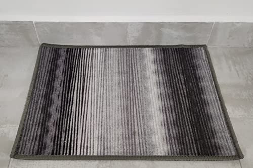 Alfombras Cocina Lavable Antideslizante Alfombrilla de Goma Base TPR Alfombra Y Alfombrillas Cocina Modernas Diseño Versalles (57_x_140_cm, Gris)