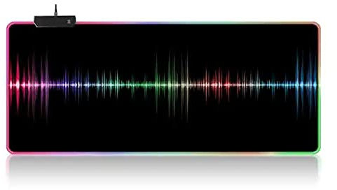 RGB Tapis XXL – Souris Pad Gaming 900 x 400 – LED 7 couleurs – 4 effets lumineux – réglable antidérapant lavable – pour PC DESKTOP ET LAPTOP – Wave C02