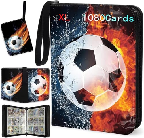SOSINYA Sammelkartenalben Album mit Reißverschluss, Album für Karten, Sammelkarten, Alben für Sammelkarten, Album, Kartenhalter, PU-Karten, wasserdicht, 1080 Karten, Geschenke für Kinder