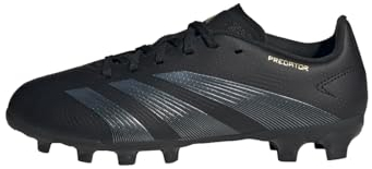 adidas Predator League J Football Boots Multi Ground, Botas de fútbol Unisex Adulto, Core Black/Carbon/Gold Metallic, 36 2/3 EU