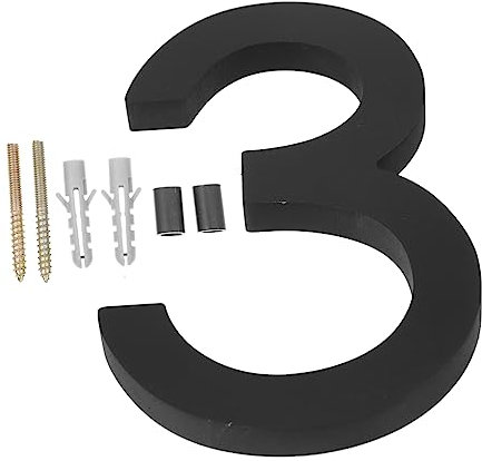 UKCOCO Metallaufkleber 2 Stück Hausnummern Türnummernschilder 3 Hausnummern Antike Hausnummern Hausnummerntafel Hausnummernschilder Zahlenaufkleber Gartenschild Metall 3D-Etikett