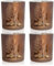 com-four® 4-teiliges Teelichthalterset - braune Windlichter für Teelichter und kleine Stumpenkerzen - Teelichthalter mit Sternverzierung - Tischdeko (4X braun)